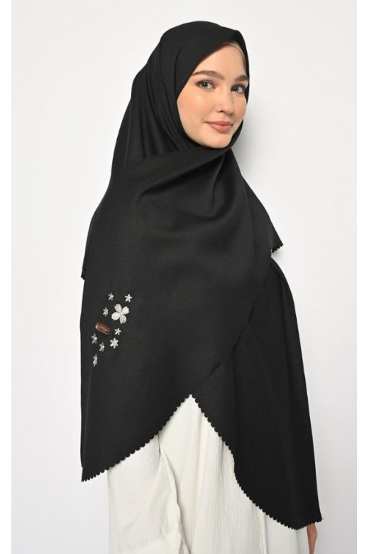 Pasmina Oval Azzura Instan Lasercut Black